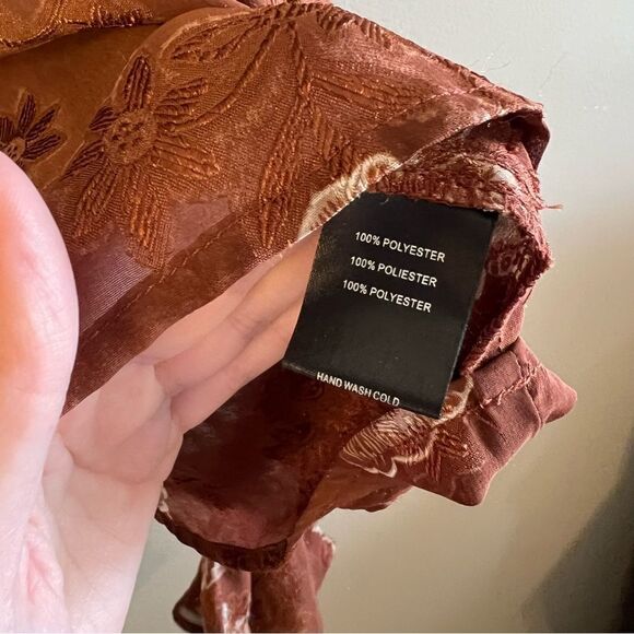 ✨ Whiteroom + Cactus Brown Floral Sheer Long Sleeve Top Small - Picture 7 of 10